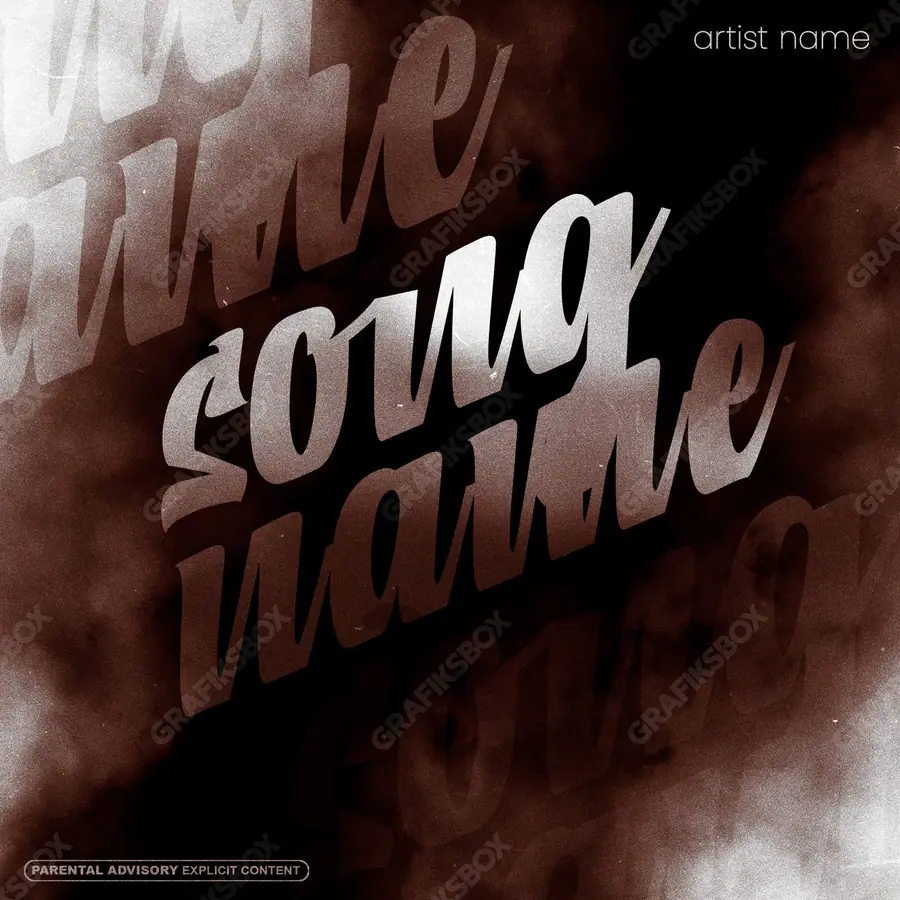 Premade album cover “Dense Smoke” — flame as the only source of light in deep red tones