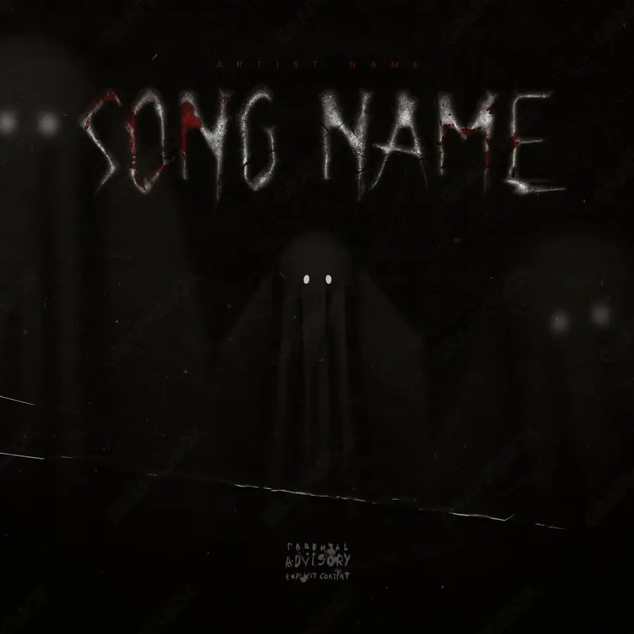 Portada de álbum prediseñada «Shade» — un encuadre que no encaja en una sola categoría, en una gama en blanco y negro