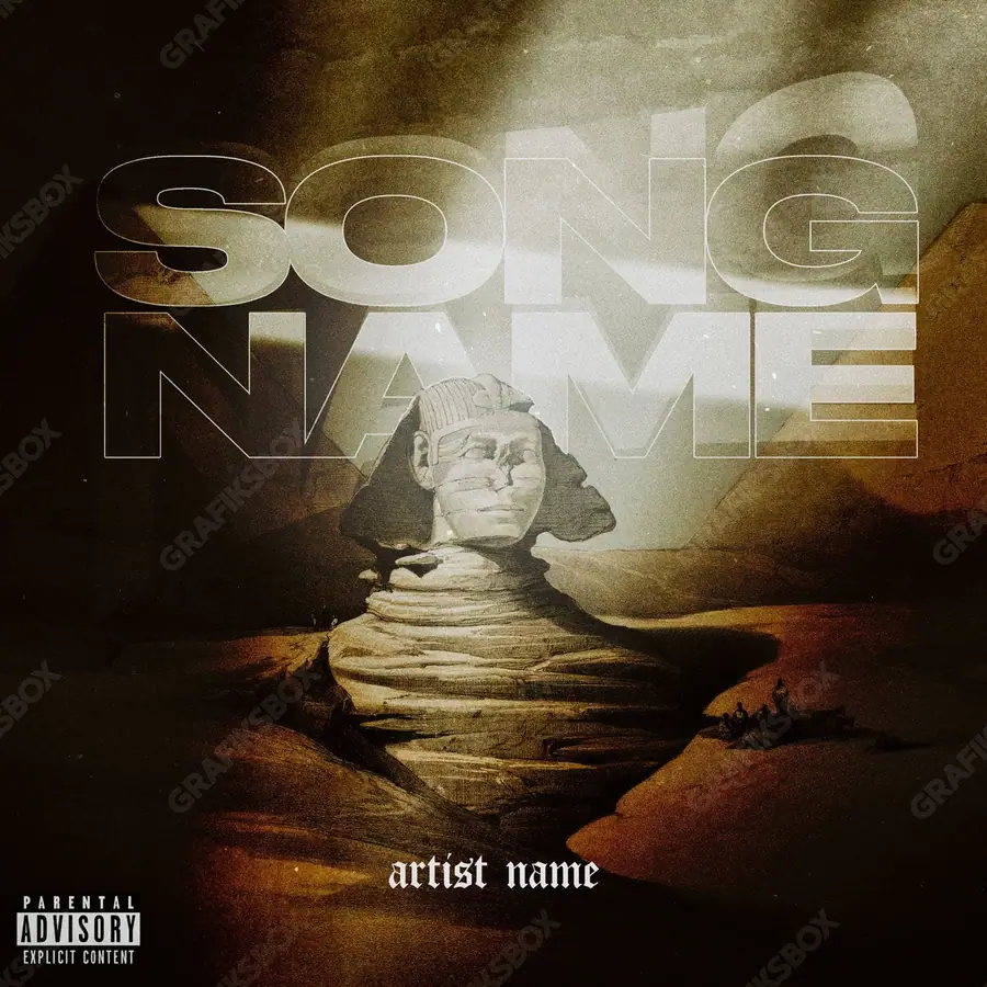 Premade album cover “Egyptian” — a subject with a character of its own in orange shades