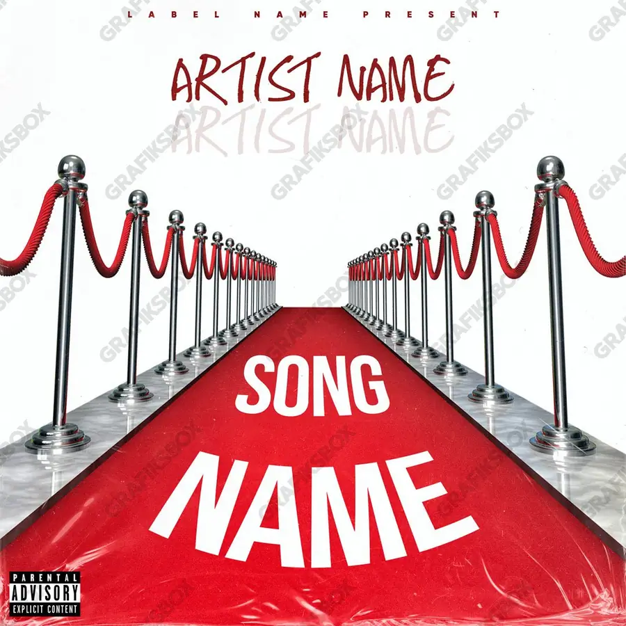Premade album cover “Red Carpet” — a subject with a character of its own in deep red tones