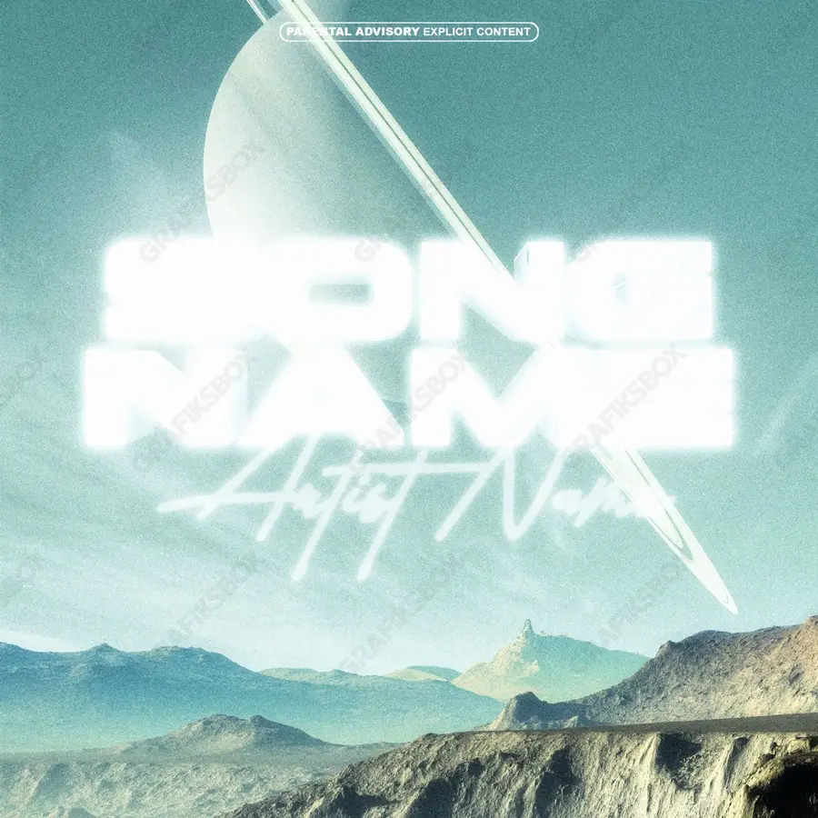 Premade album cover “Planet” — space in frame and a sense of scale in a blue palette