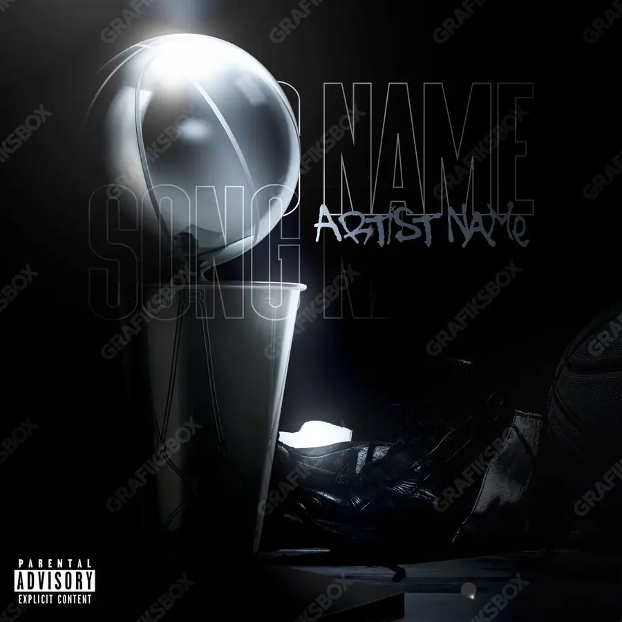 Premade album cover “Winner” — an original visual idea with no close match in the catalogue in a monochrome palette