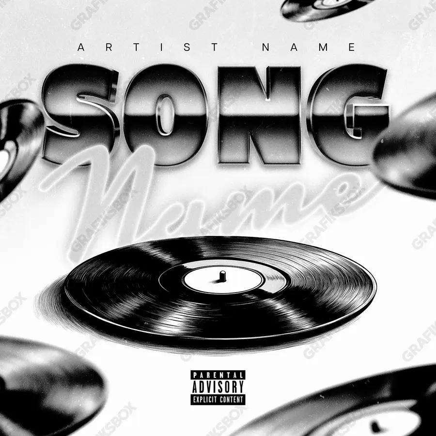 Premade album cover “Classic Music” — a subject with a character of its own in a black and white palette