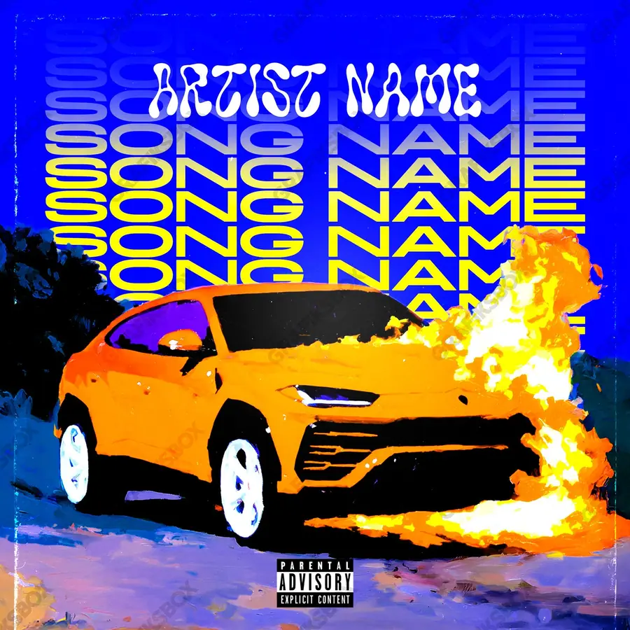 Portada de álbum prediseñada «Performante» — un encuadre que no encaja en una sola categoría, en una gama azul