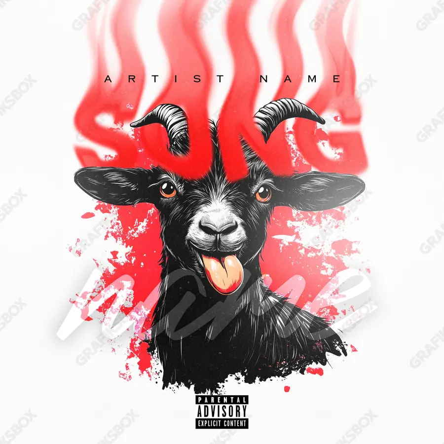 Обложка для песни «Mad Goat» — яркий кадр, в красных тонах