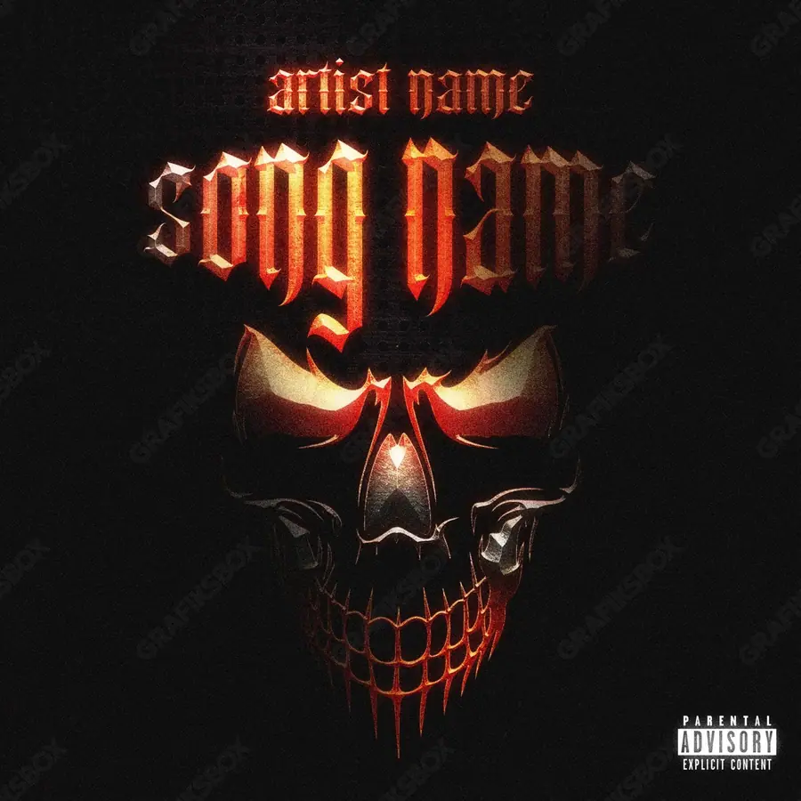 Premade album cover “Bad Bad” — a frame that refuses to sit in one category in deep red tones