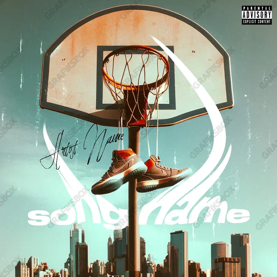 Premade album cover “Neighborhood” — a frame that refuses to sit in one category in orange shades