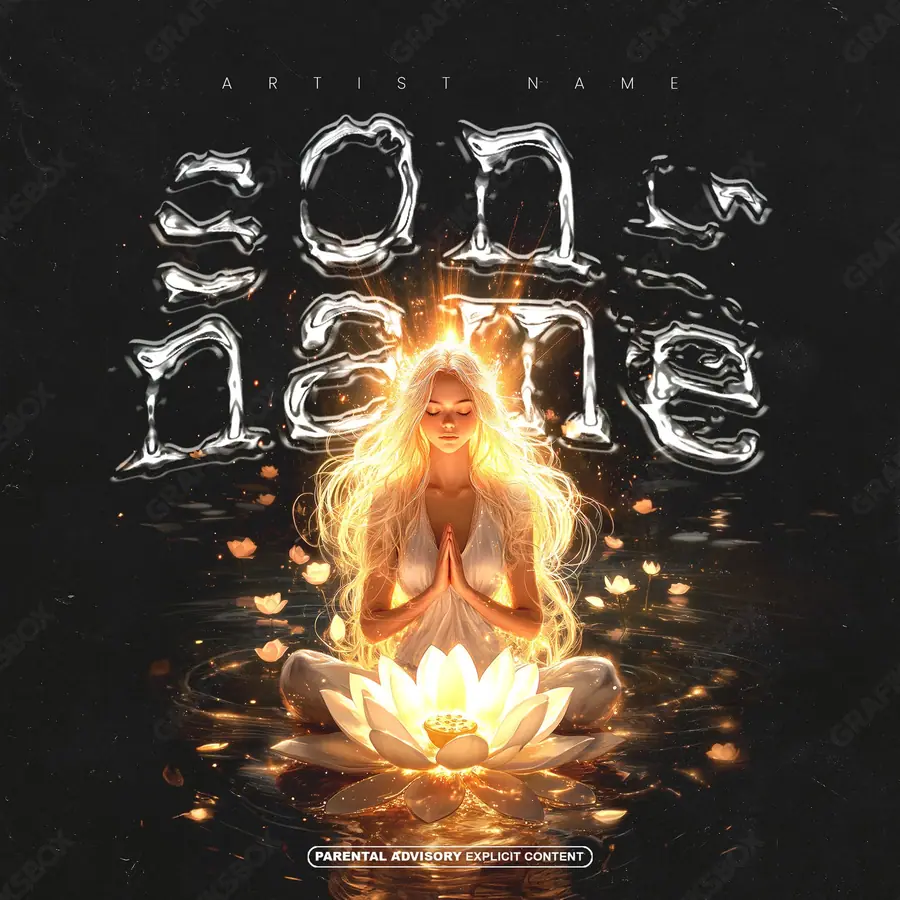 Premade album cover “Enlightened” — a subject with a character of its own in an orange palette