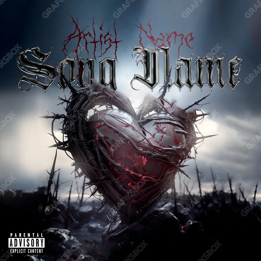 Premade album cover “Heart Scar” — a shot about a relationship, without the clichés in a blue palette