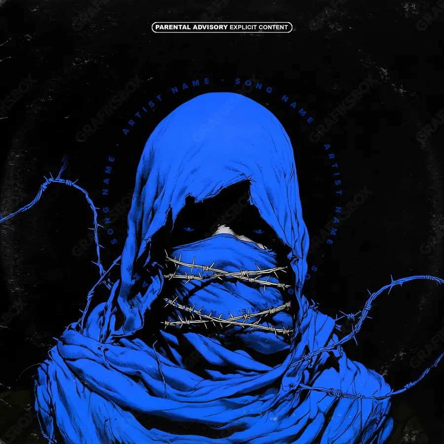 Premade album cover “The Scar” — a frame that refuses to sit in one category in cool blue tones