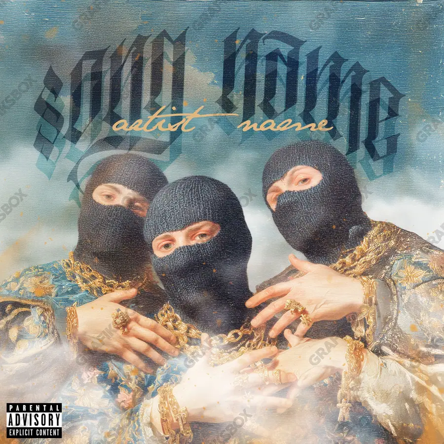 Portada de álbum prediseñada «Old Crew» — una idea visual original sin equivalente cercano en el catálogo, en una gama naranja