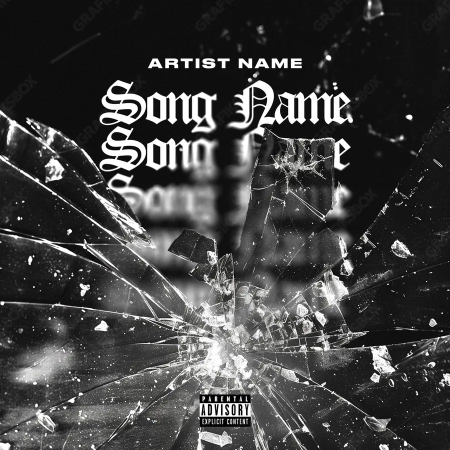 Portada de álbum prediseñada «Smacked» — una idea visual original sin equivalente cercano en el catálogo, en una gama en blanco y negro