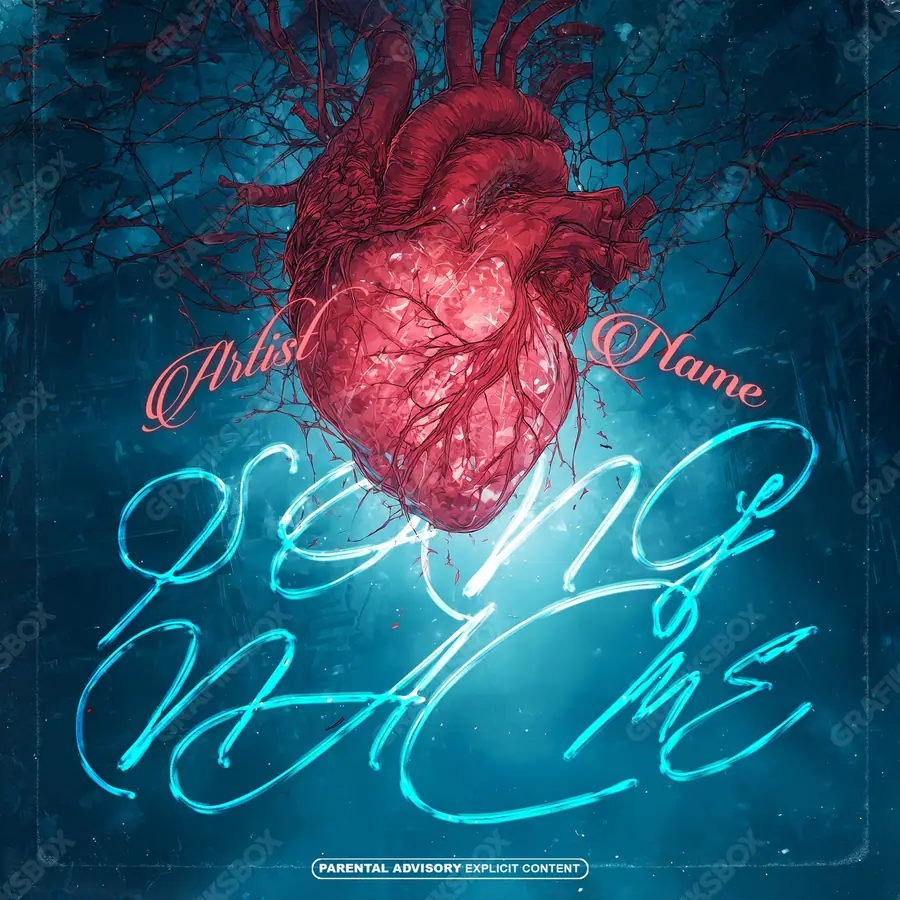Portada de álbum prediseñada «Central Pulse» — una idea visual original sin equivalente cercano en el catálogo, en tonos azules fríos