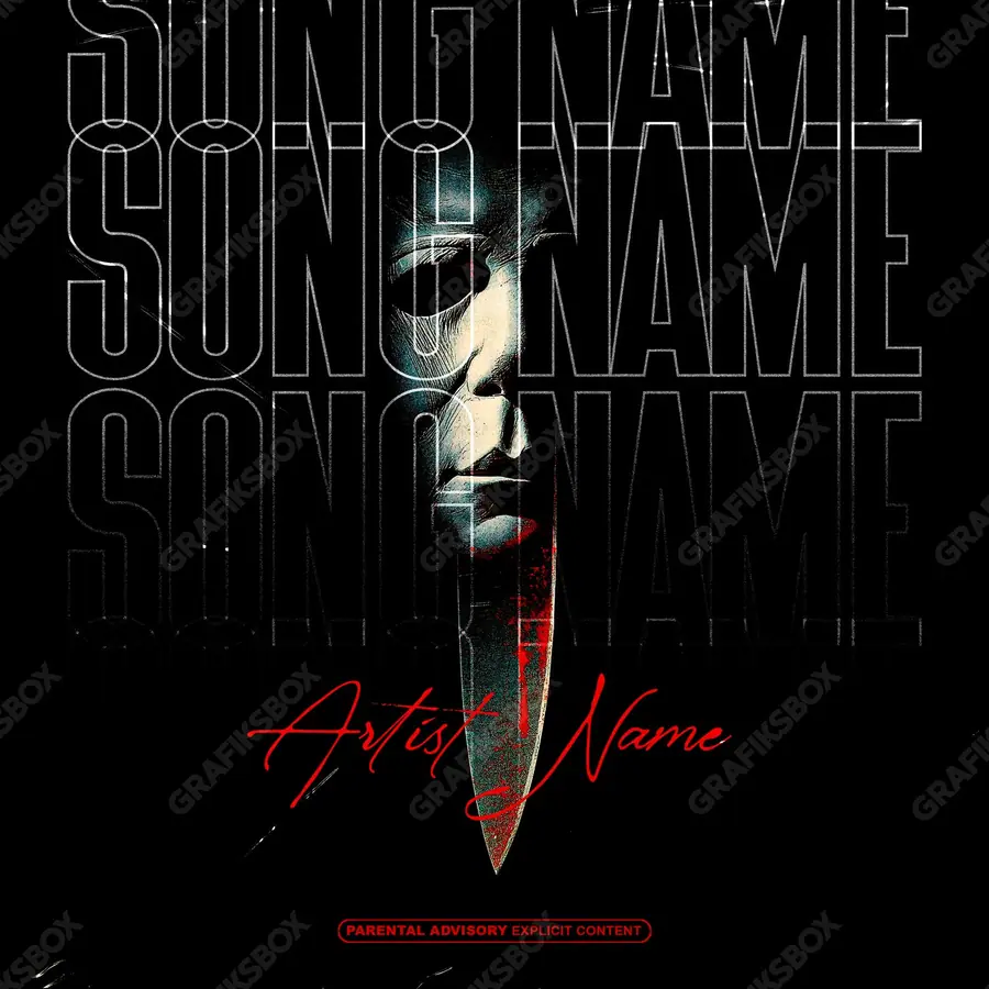 Premade album cover “The Annihilator” — a subject with a character of its own in a monochrome palette
