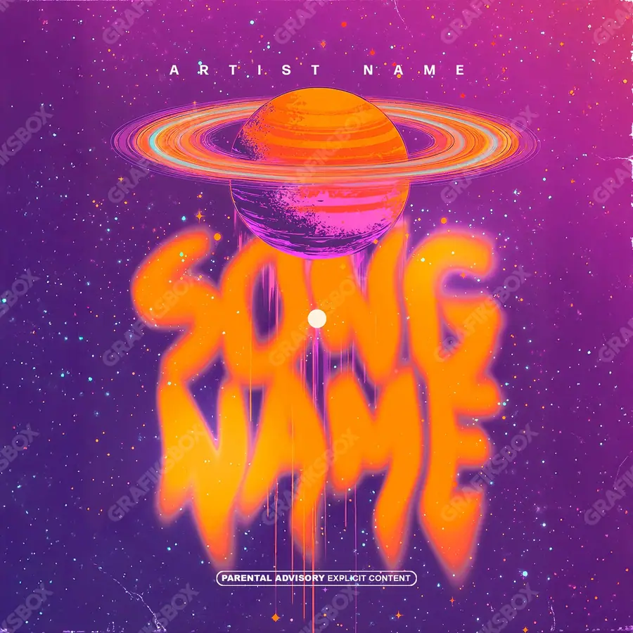 Premade album cover “Rotary” — a frame that refuses to sit in one category in orange shades