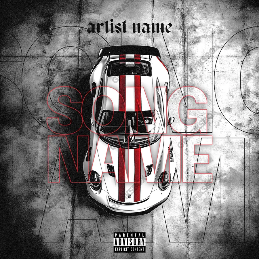 Portada de álbum prediseñada «911 Gt2» — un motivo con carácter propio, en una gama en blanco y negro
