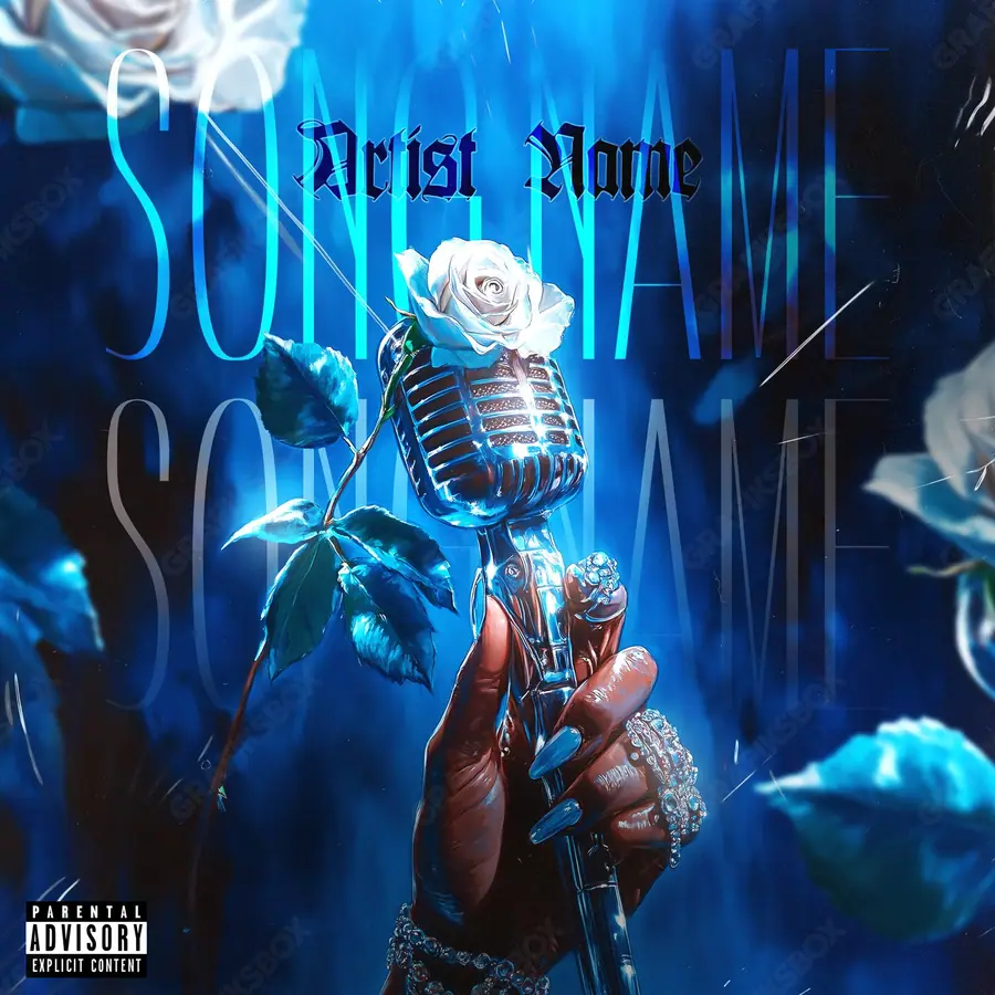 Premade album cover “Affair” — a subject with a character of its own in a blue palette