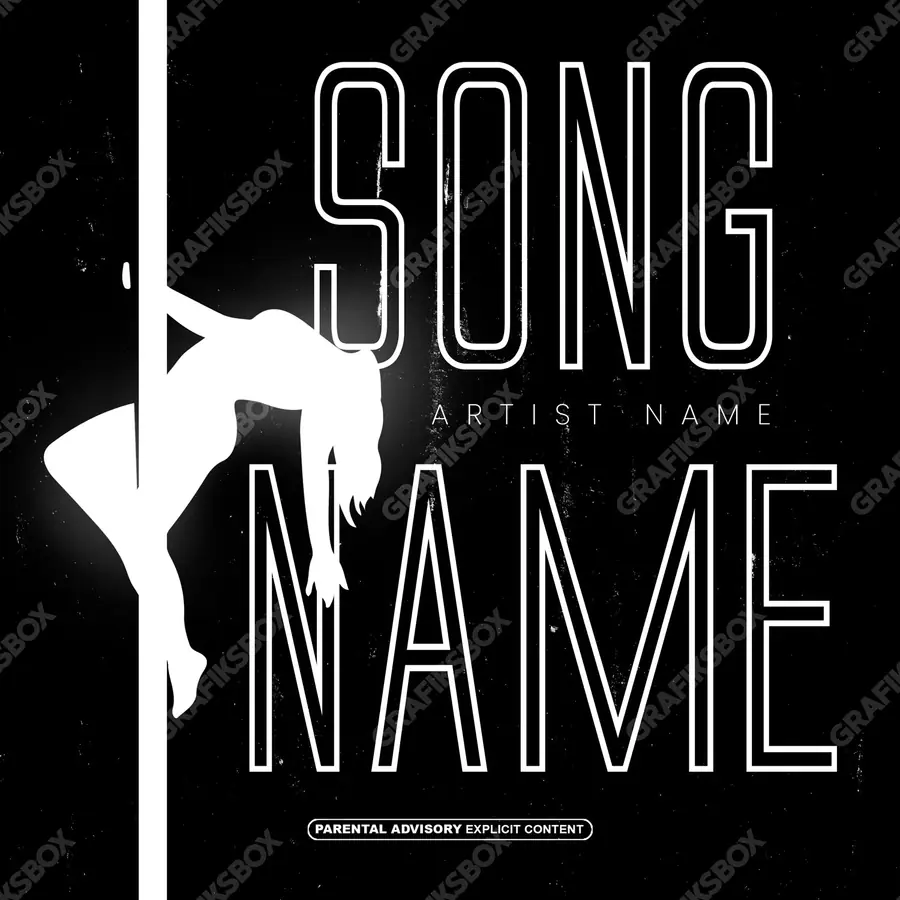 Portada de álbum prediseñada «Baila» — una idea visual original sin equivalente cercano en el catálogo, en una gama en blanco y negro