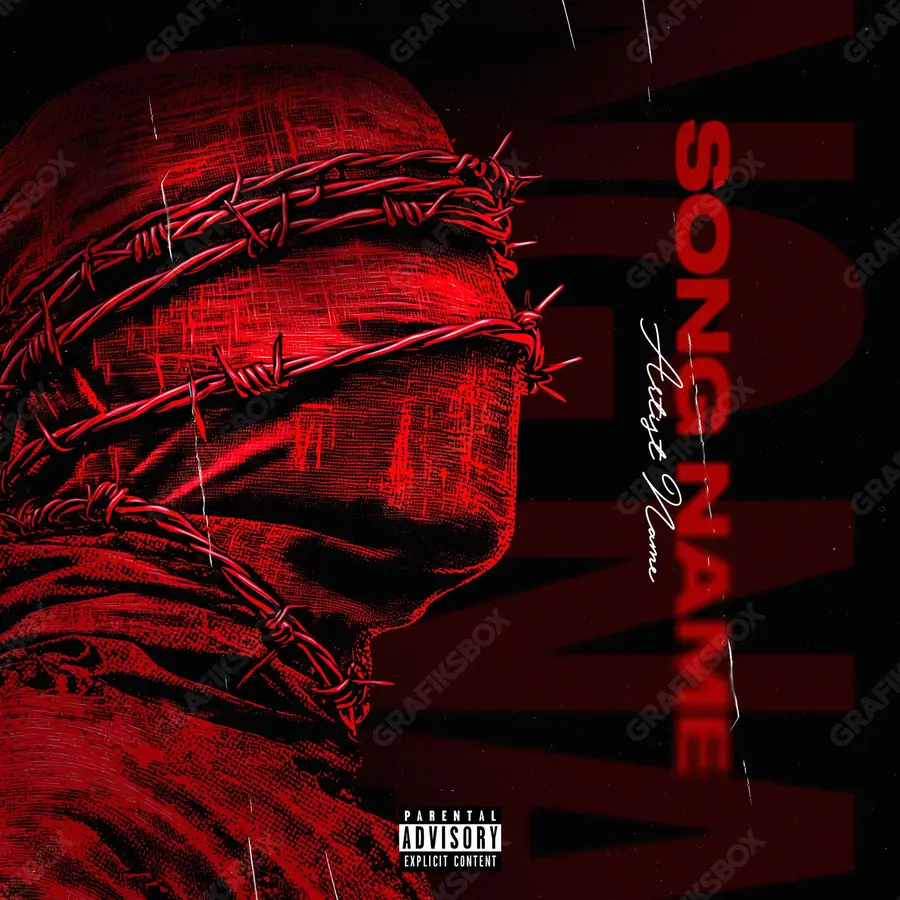 Premade album cover “Liendas” — a frame that refuses to sit in one category in a red palette