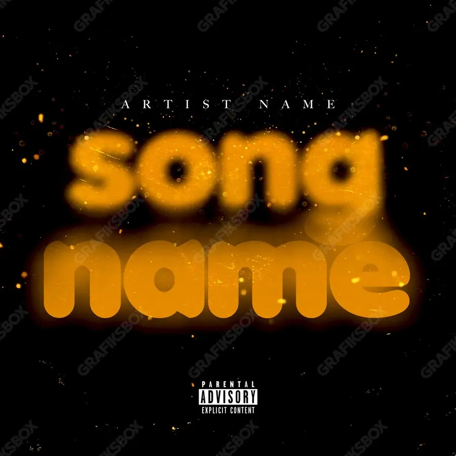 Portada de álbum prediseñada «Powder» — una idea visual original sin equivalente cercano en el catálogo, en una gama naranja