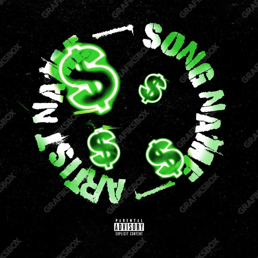 Premade album cover “Dolares” — a frame that refuses to sit in one category in green shades