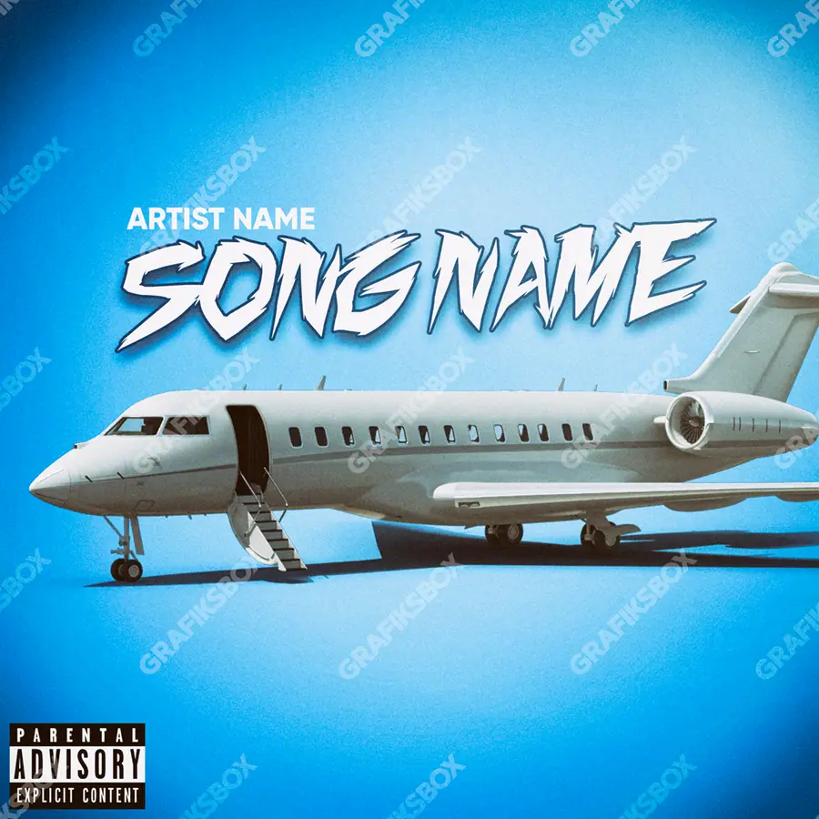 Premade album cover “My Jet” — a subject with a character of its own in a blue palette