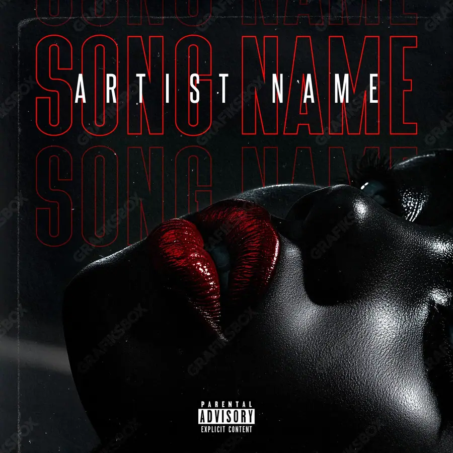 Premade album cover “Skin to Skin” — a face in frame and deliberate shadow in a black and white palette