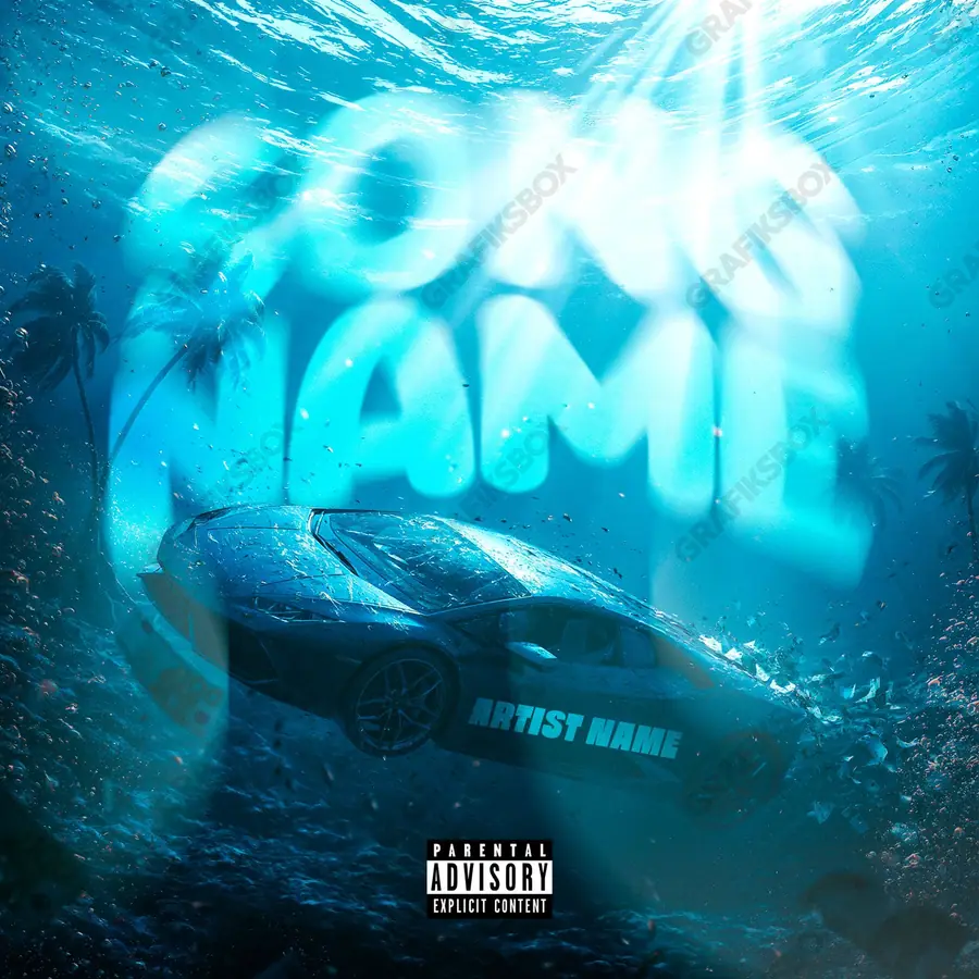 Купить обложку для трека «Lambo Sinking» — тёмный кадр, в синих тонах