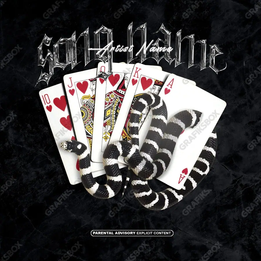 Premade album cover “Blood Game” — dark art with a heavy atmosphere in deep red tones