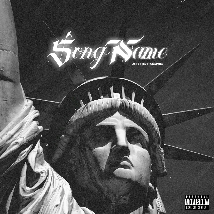 Portada de álbum prediseñada «Gray Liberty» — un motivo con carácter propio, en una paleta monocroma