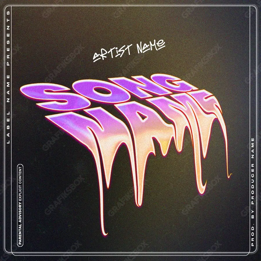 Premade album cover “Drip Drip” — an abstract composition of shapes, gradients and grain in pink shades