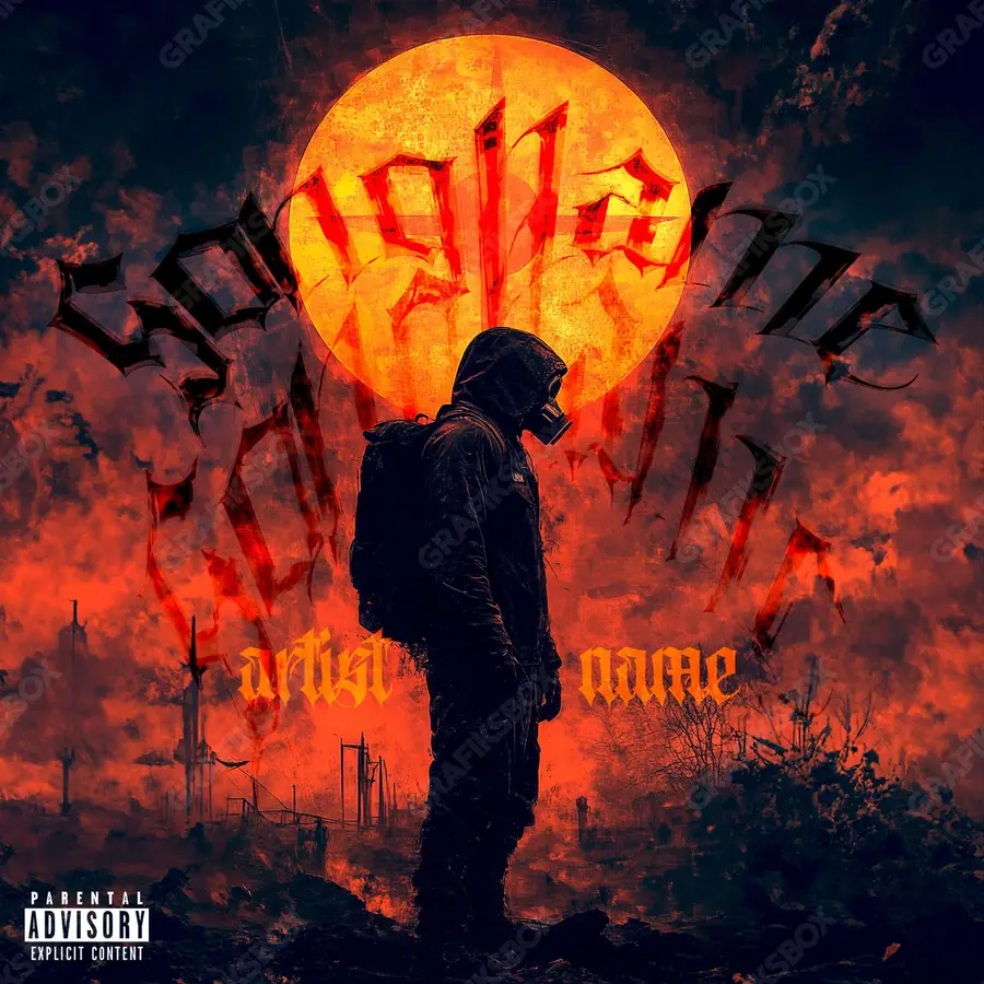 Portada de álbum prediseñada «Devastation» — un motivo con carácter propio, en una gama roja