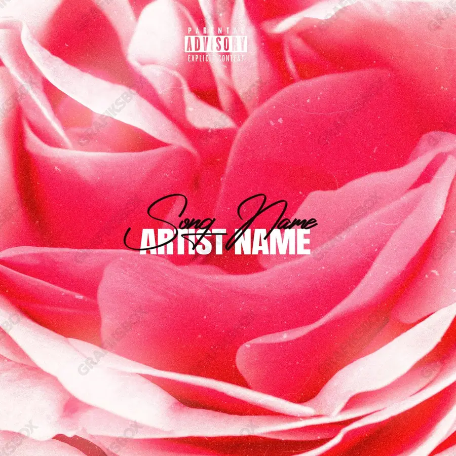 Portada de álbum prediseñada «Rosse» — un encuadre que no encaja en una sola categoría, en tonos rojos intensos
