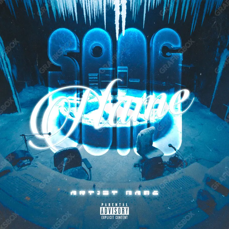 Portada de álbum prediseñada «Sub Zero» — una idea visual original sin equivalente cercano en el catálogo, en una gama azul