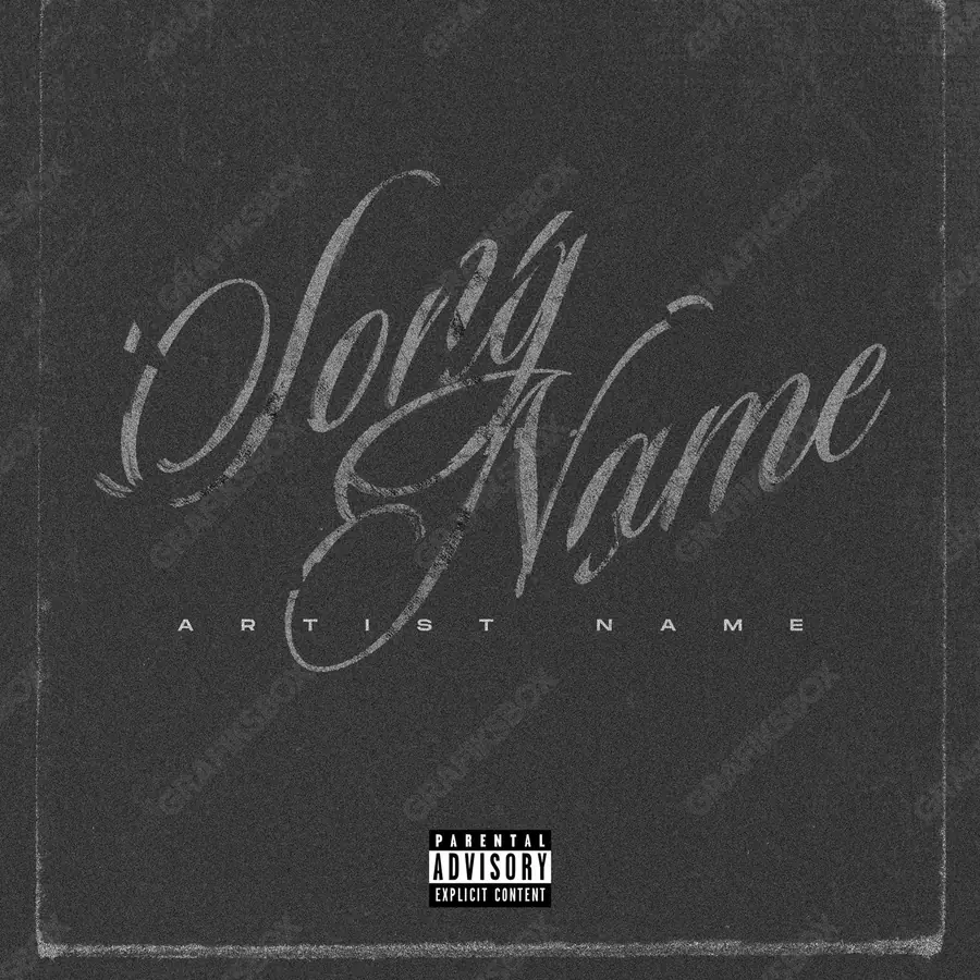 Premade album cover “True Story” — a frame that refuses to sit in one category in a monochrome palette