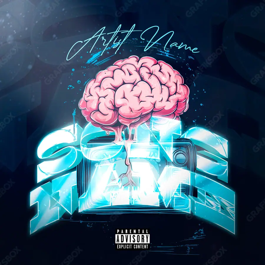 Premade album cover “Controlled Mind” — a frame that refuses to sit in one category in a blue palette
