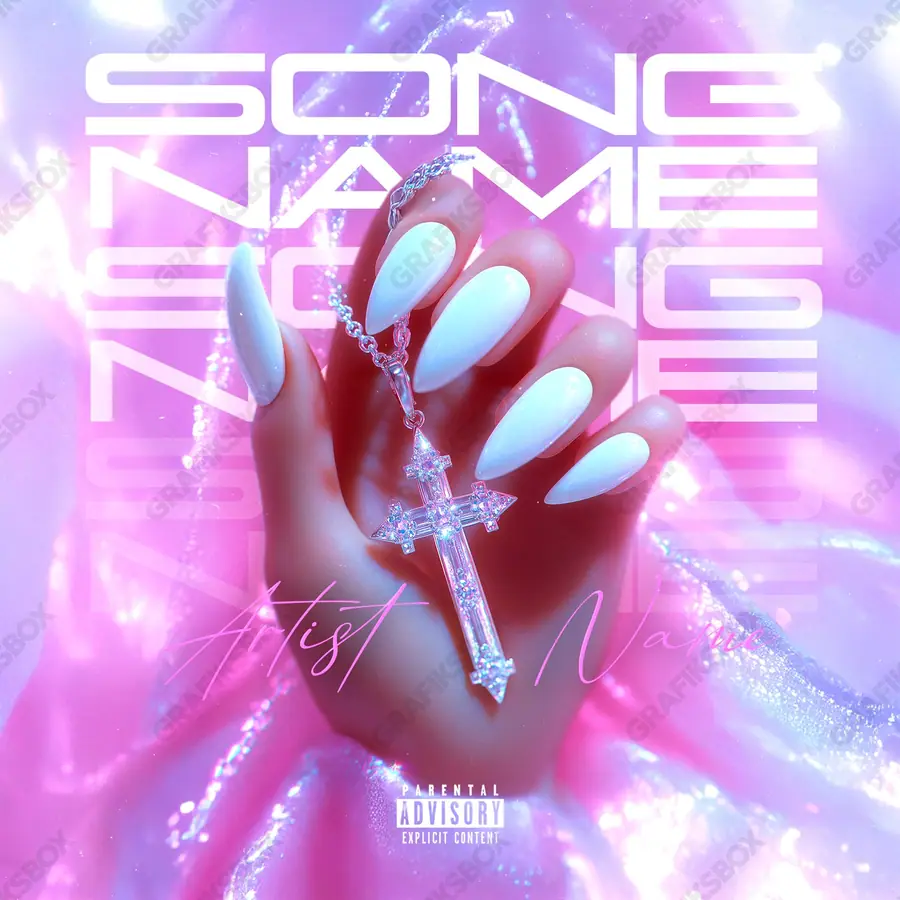 Portada de álbum prediseñada «Gel Nails» — una idea visual original sin equivalente cercano en el catálogo, en una gama rosa