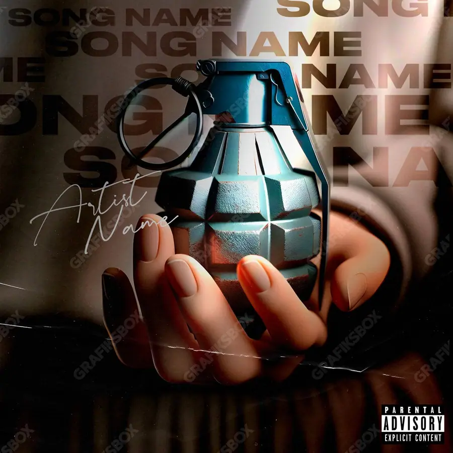 Premade album cover “War Gift” — a subject with a character of its own in an orange palette