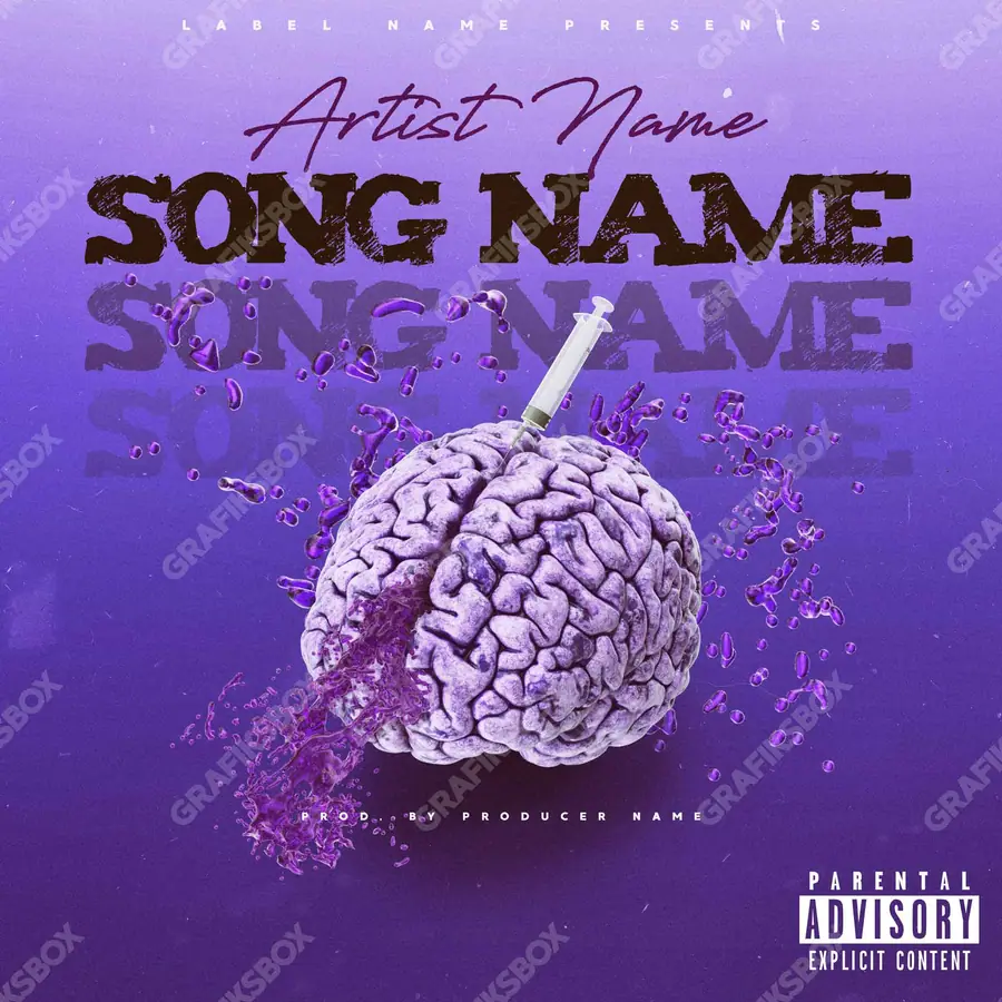 Premade album cover “Lean Brain” — a frame that refuses to sit in one category in purple tones