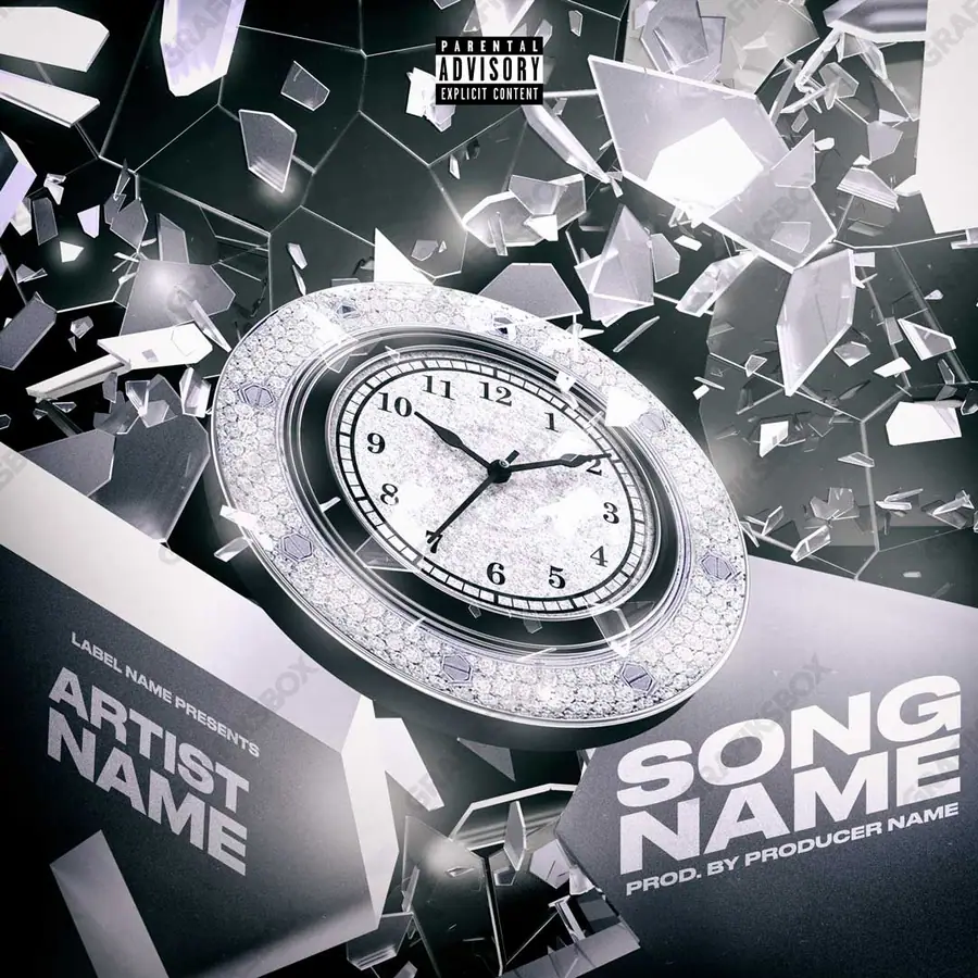 Premade album cover “Diamond Time” — a frame about status, gold under heavy light in a monochrome palette