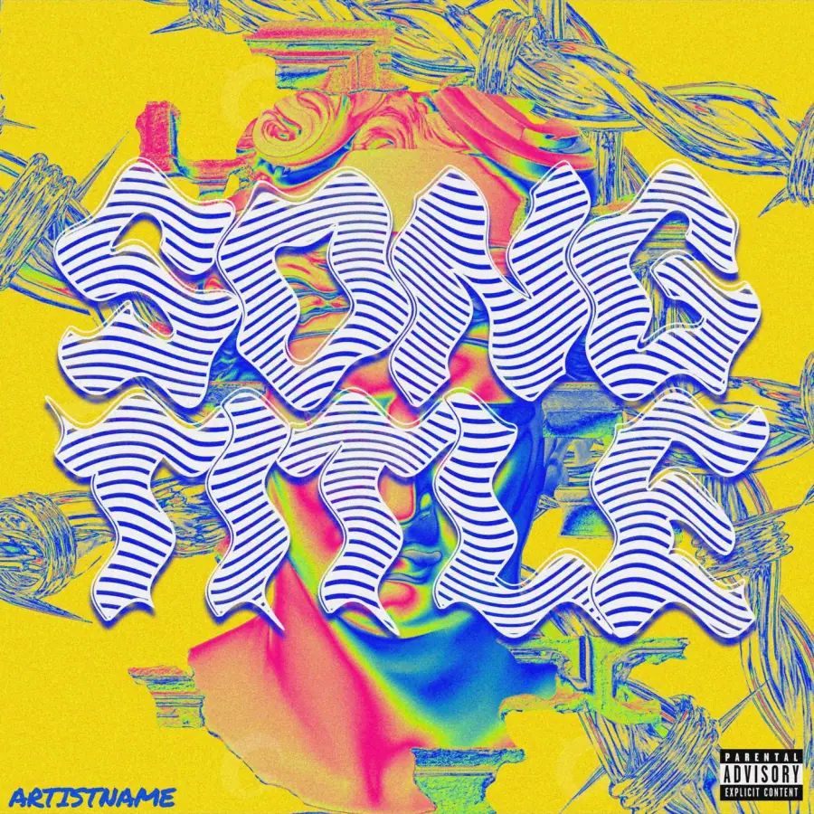 Обложка для песни «Golden Abstract»: абстракция и типографика; палитра — золотая