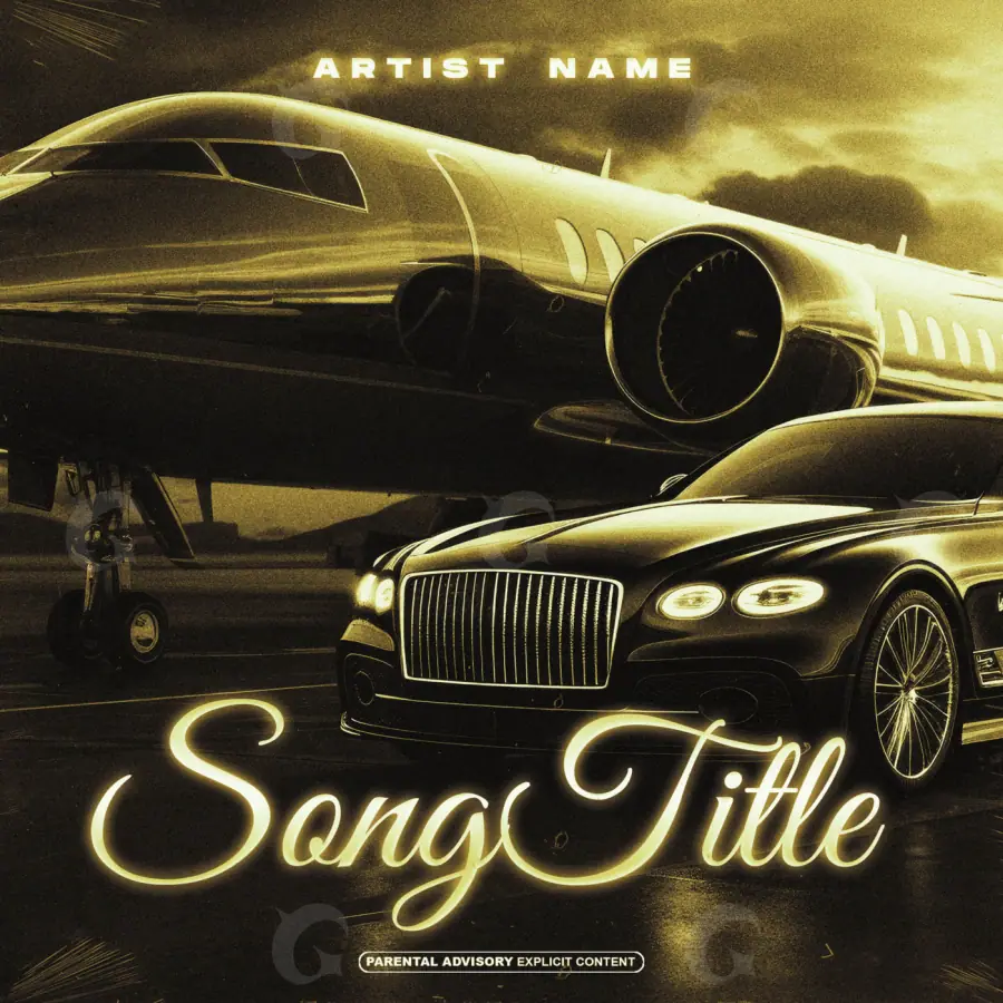 Premade cover art “Golden Car”: car, golden tones