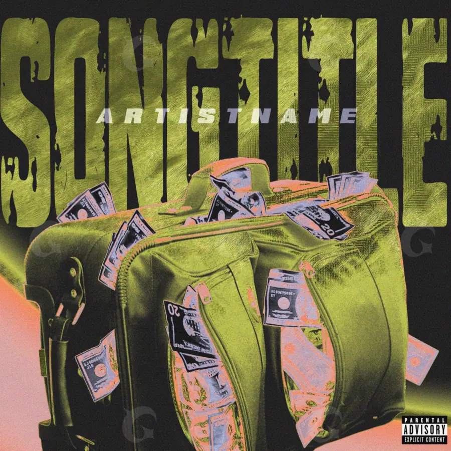 Music cover artwork “Golden Cash”: cash and cards, golden tones