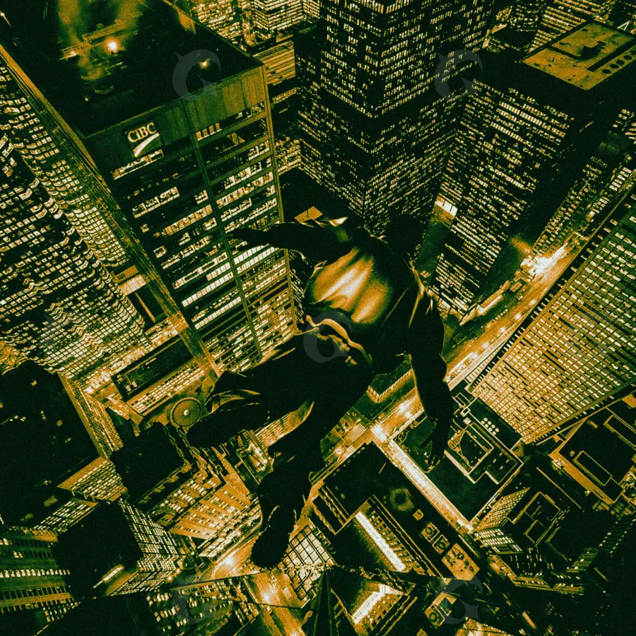 Music cover artwork “Golden City”: city and window, golden tones