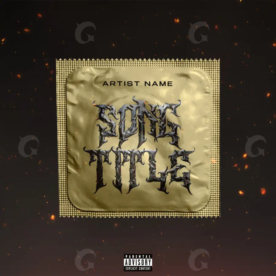 Premade cover art “Golden Lettering”: lettering, golden tones