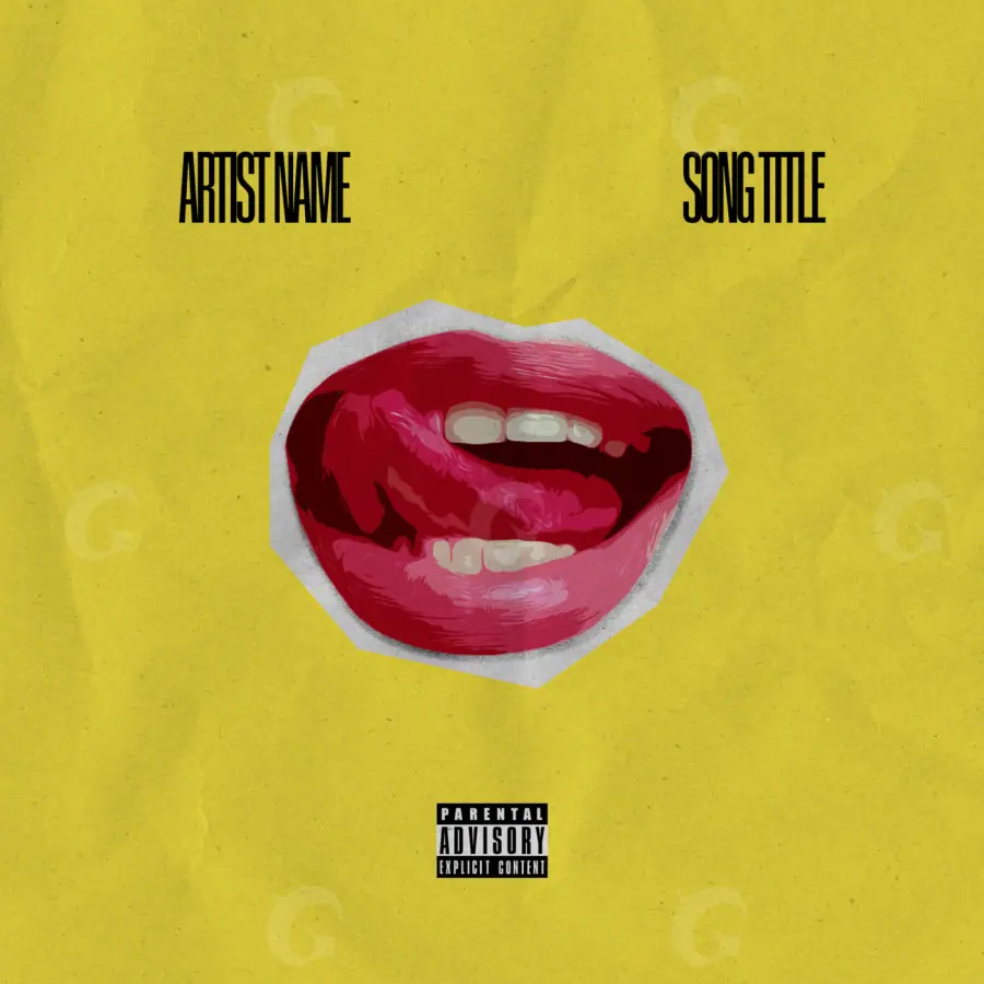 Premade cover art “Golden Lips”: lips, golden tones