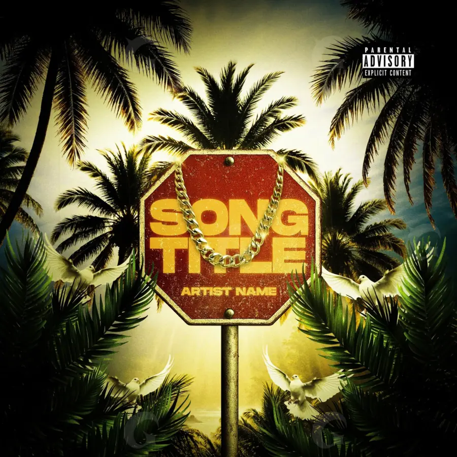 Album cover art “Golden Palm”: palm and tree, golden tones