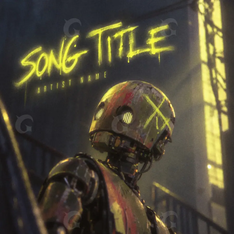 Album cover art “Golden Robot”: robot, golden tones
