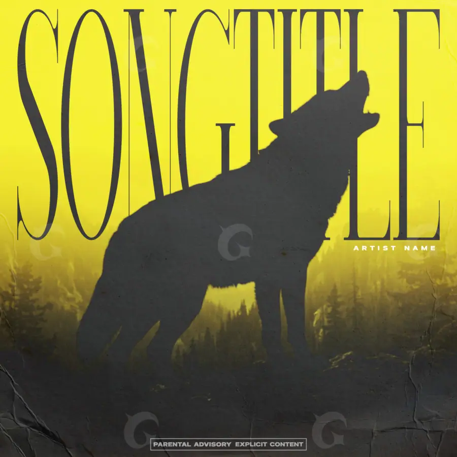 Обложка для песни «Golden Silhouette»: силуэт и волк; палитра — золотая