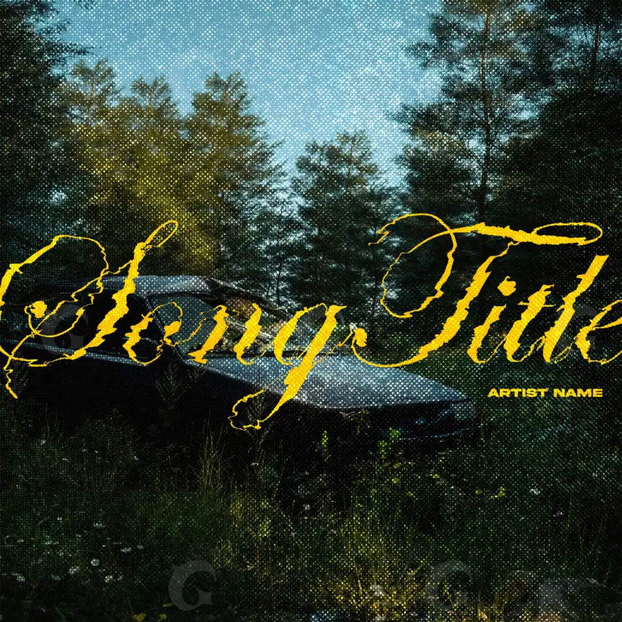 Готовая обложка для трека «Golden Tree»: дерево; палитра — золотая